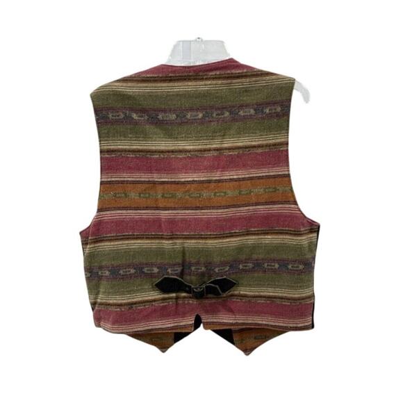 Arizona Jean Co. Black Zip Vest | Western Stripe Lining | Y2K | Size M - Picture 5 of 5